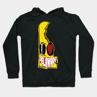 I Love Delaware Smiling Happy Face Hoodie